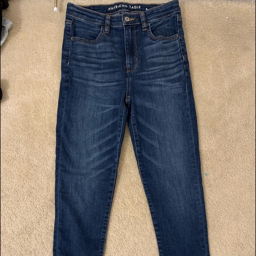american eagle super high rise crop jeggings